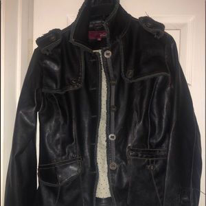 Leather Faux Bomber